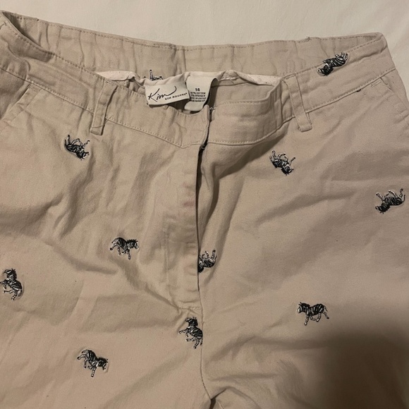 Zebra Animal Capri Crop Cropped Hipster Hippie Artsy Classy Boho Bohemian Pants - Picture 3 of 5